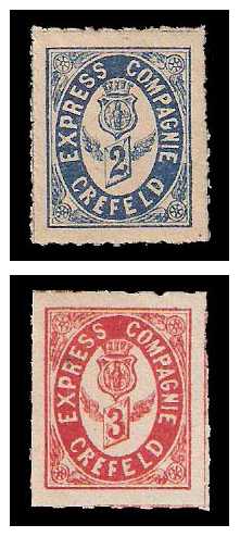 10./1.11.1886 Germany Private Mail Krefeld Mi B 1/5 collection 01