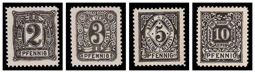 12.1886 Germany Private Mail Leipzig Mi C 6/9