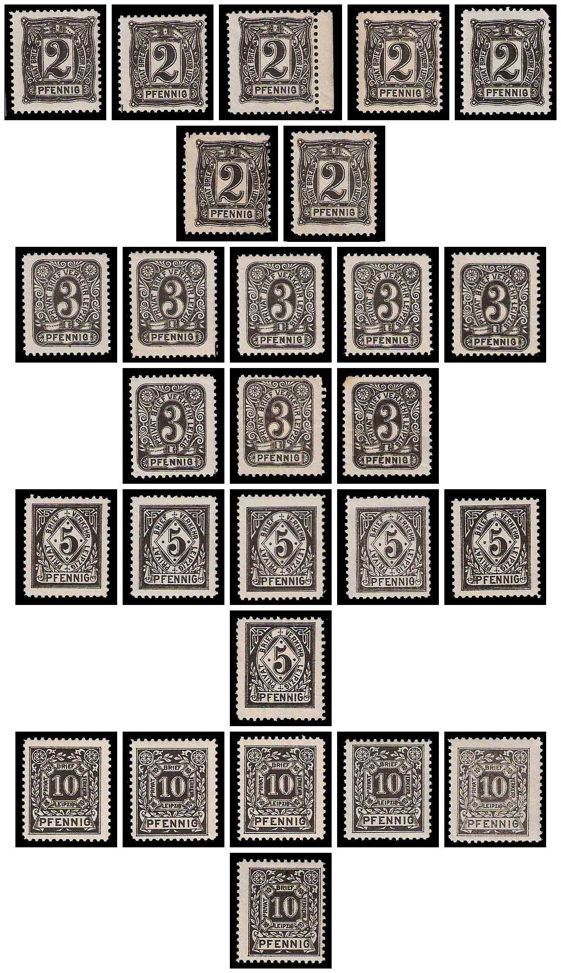 12.1886 Germany Private Mail Leipzig Mi C 6/9 collection 01