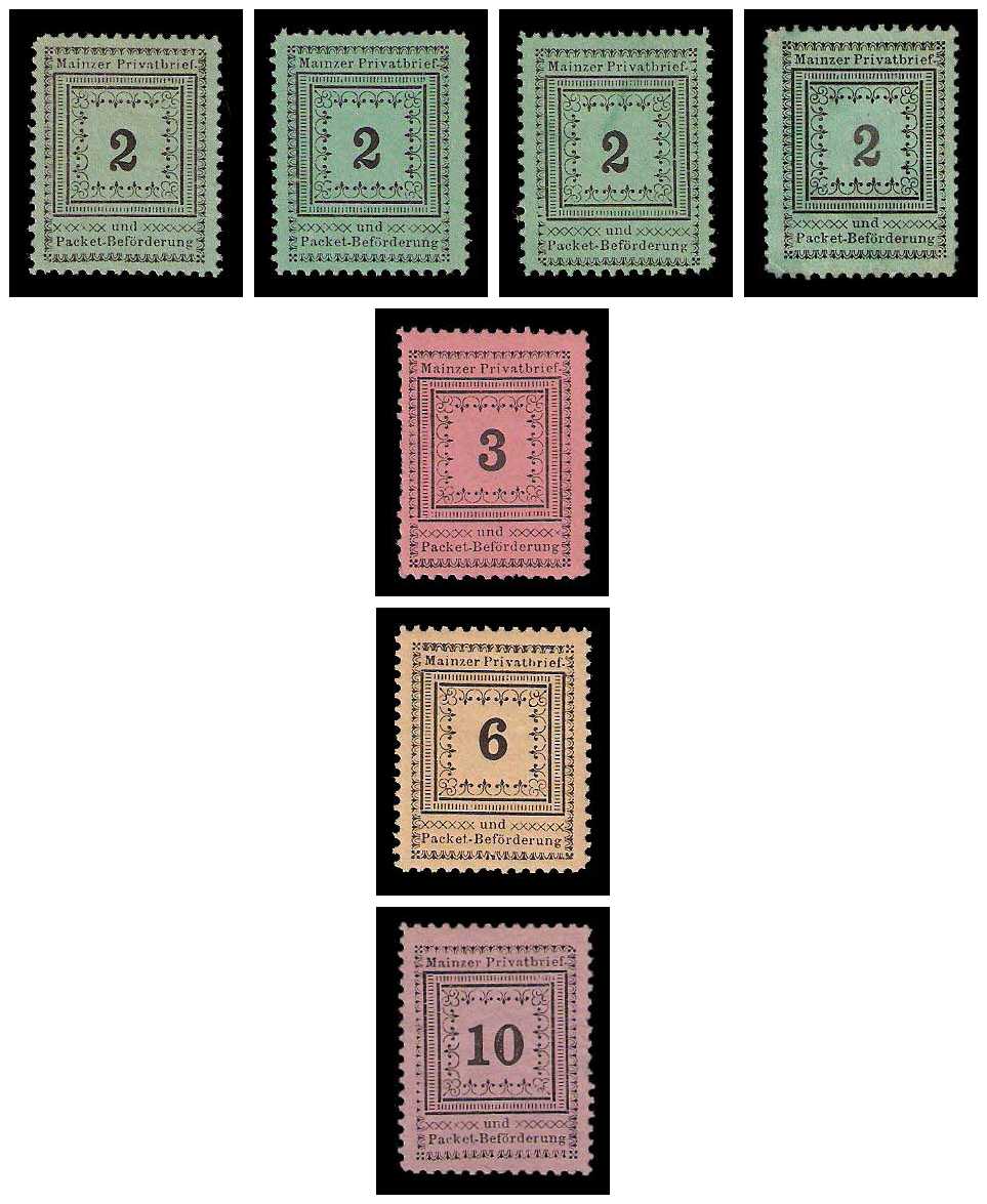 1887 Germany Private Mail Mainz Mi C 5/9 collection 01