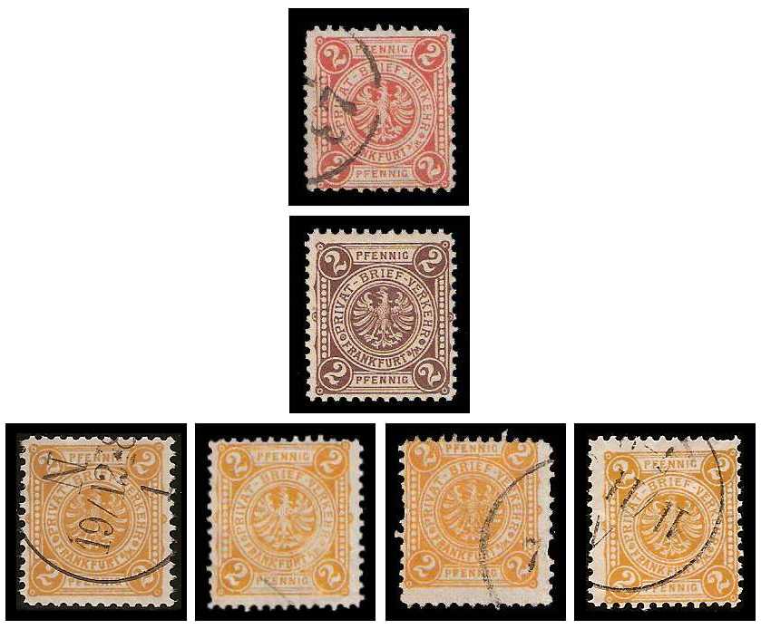 1./5.1887 Germany Private Mail Frankfurt a.M. Mi A 4/6 collection 01
