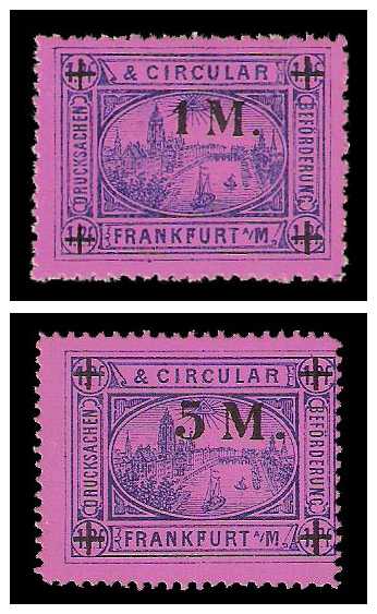1.1887 Germany Private Mail Frankfurt a.M. Mi B 7/9 collection 01