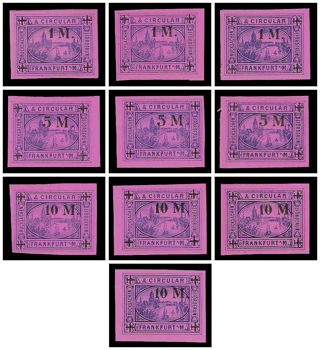 1.1887 Germany Private Mail Frankfurt a.M. Mi B 7/9 collection 02