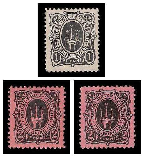 2.1887 Germany Private Mail Freiburg Mi A 4/5 collection 01