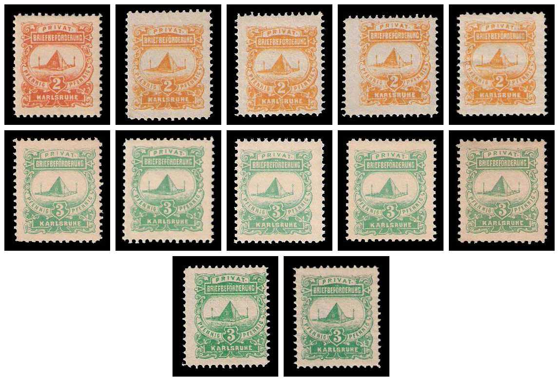 8.1887 Germany Private Mail Karlsruhe Mi B 3/5 collection 01