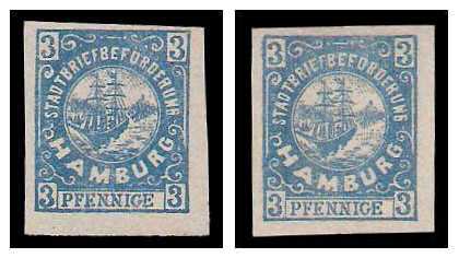 1888/1889 Germany Private Mail Hamburg Mi D 38/45 collection 02