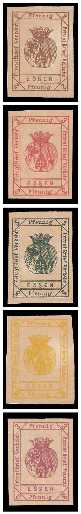1./2.1888 Germany Private Mail Essen Mi A 14/19 collection 02