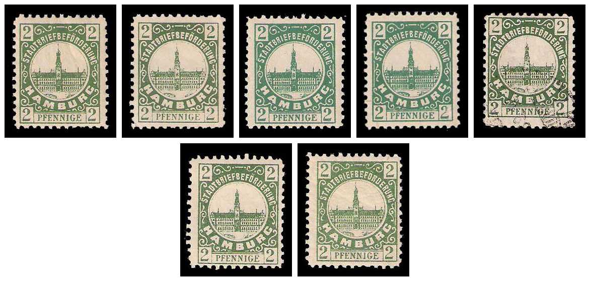2.1888 Germany Private Mail Hamburg Mi D 21/29 collection 01