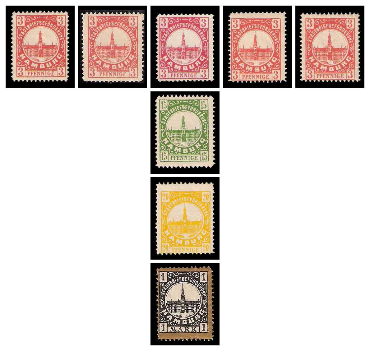 2.1888 Germany Private Mail Hamburg Mi D 21/29 collection 02