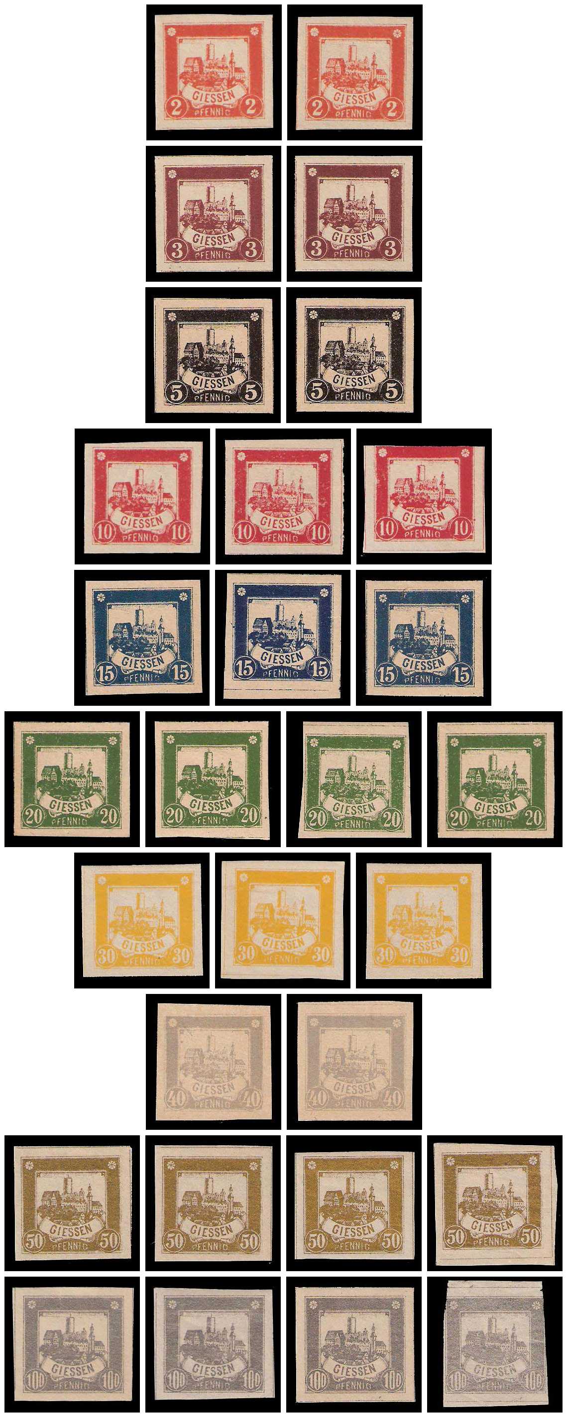 3.1887 Germany Private Mail Gießen Mi 40/49 collection 02