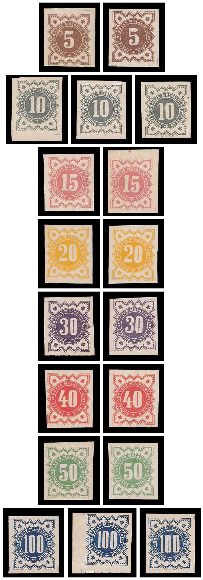3.1888 Germany Private Mail Mülheim-Deutz-Köln Mi 1/8 collection 02
