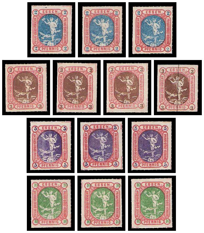 4.1888 Germany Private Mail Essen Mi A 25/28 collection 01