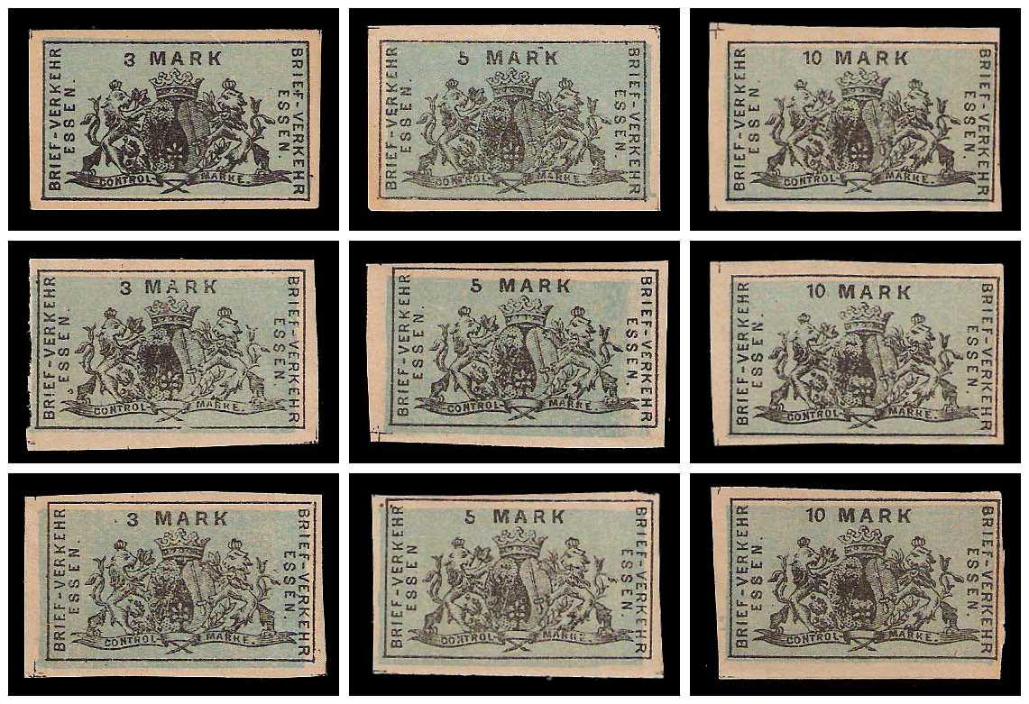 4.1888 Germany Private Mail Essen Mi A 29/31 collection 02