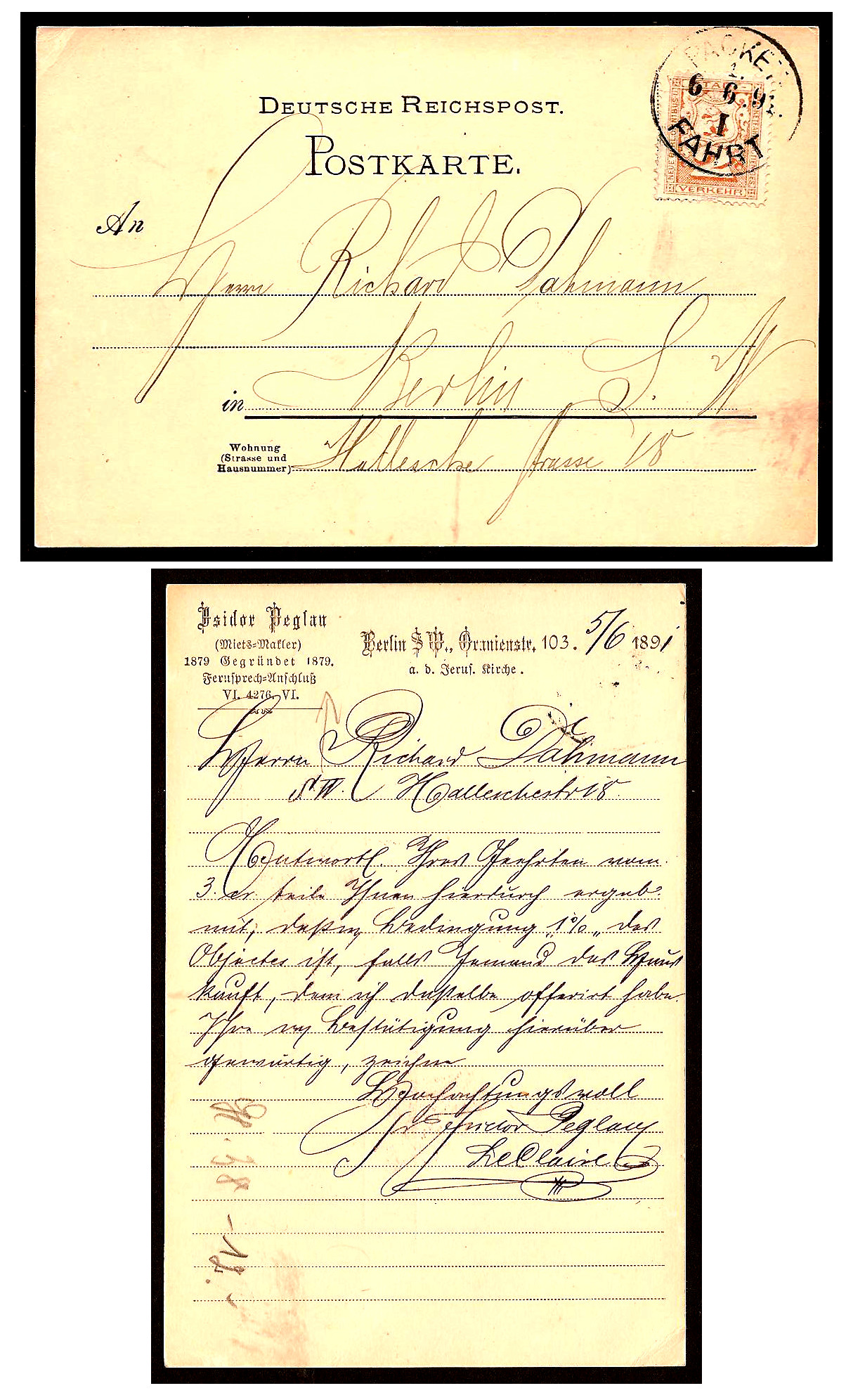 10./12.1888 Germany Private Mail Berlin Mi B 34/39 collection 02
