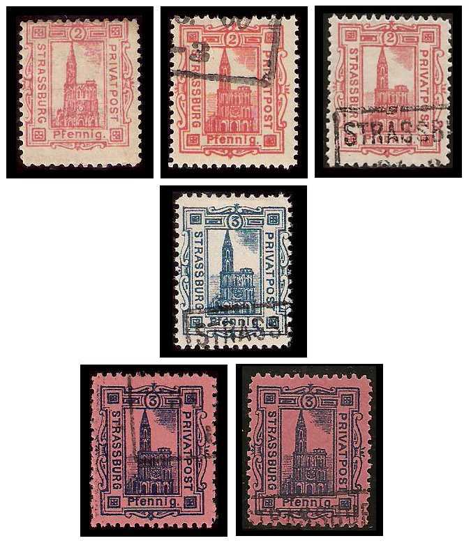 1889/1890 Germany Private Mail Staßburg Mi 41/43 collection 01