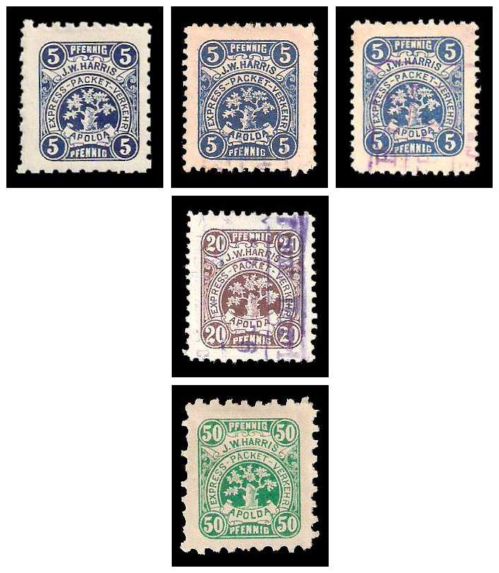 9.1889 Germany Private Mail Apolda Mi A 12/14 collection 01