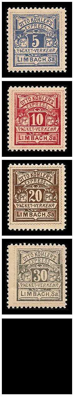 7.1891 Germany Private Mail Limbach Mi B 1/5 collection