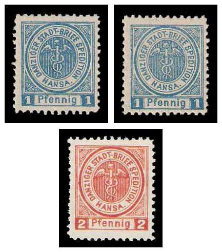 1892 Germany Private Mail Danzig Mi B 5/6 collection 01