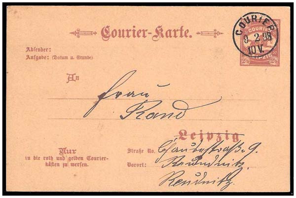 1.12.1892 Germany Private Mail Leipzig Mü PC8
