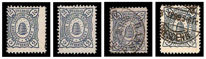 1894/1900 Germany Private Mail Dresden Mi C 110/113 collection 01