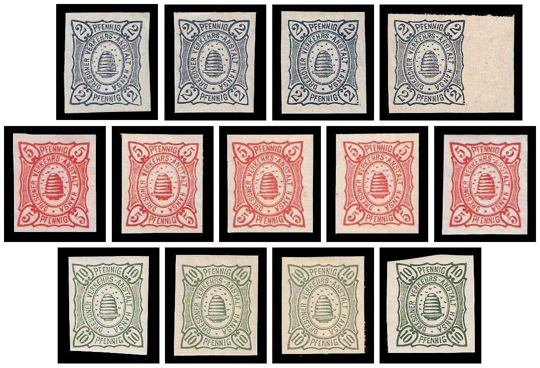 1894/1900 Germany Private Mail Dresden Mi C 110/113 collection 02