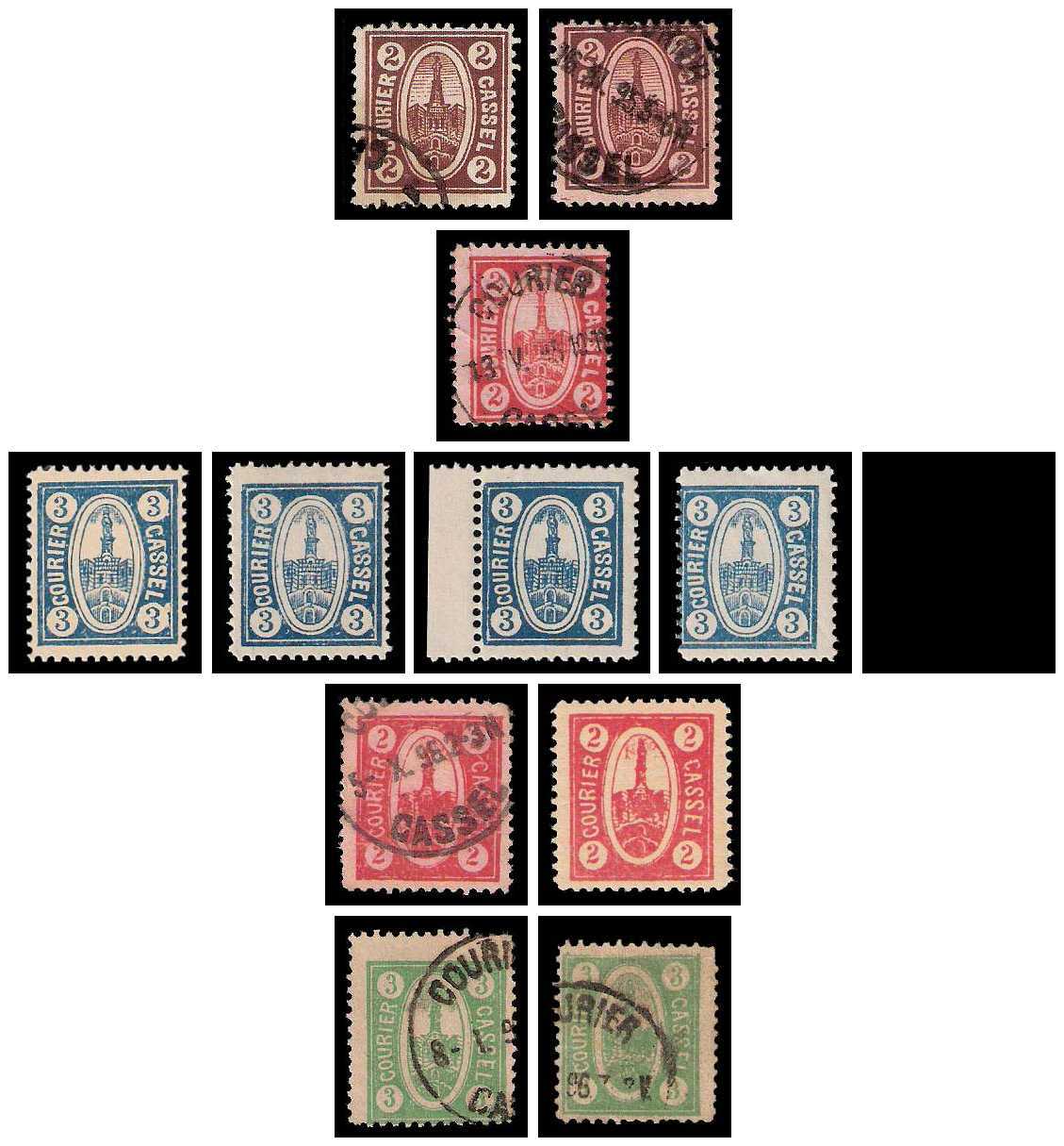 1894/1895 Germany Private Mail Kassel Mi 4/8 collection 01