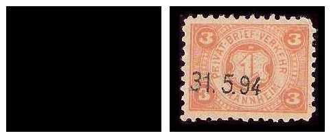 1894 Germany Private Mail Mannheim Mi C 1/3