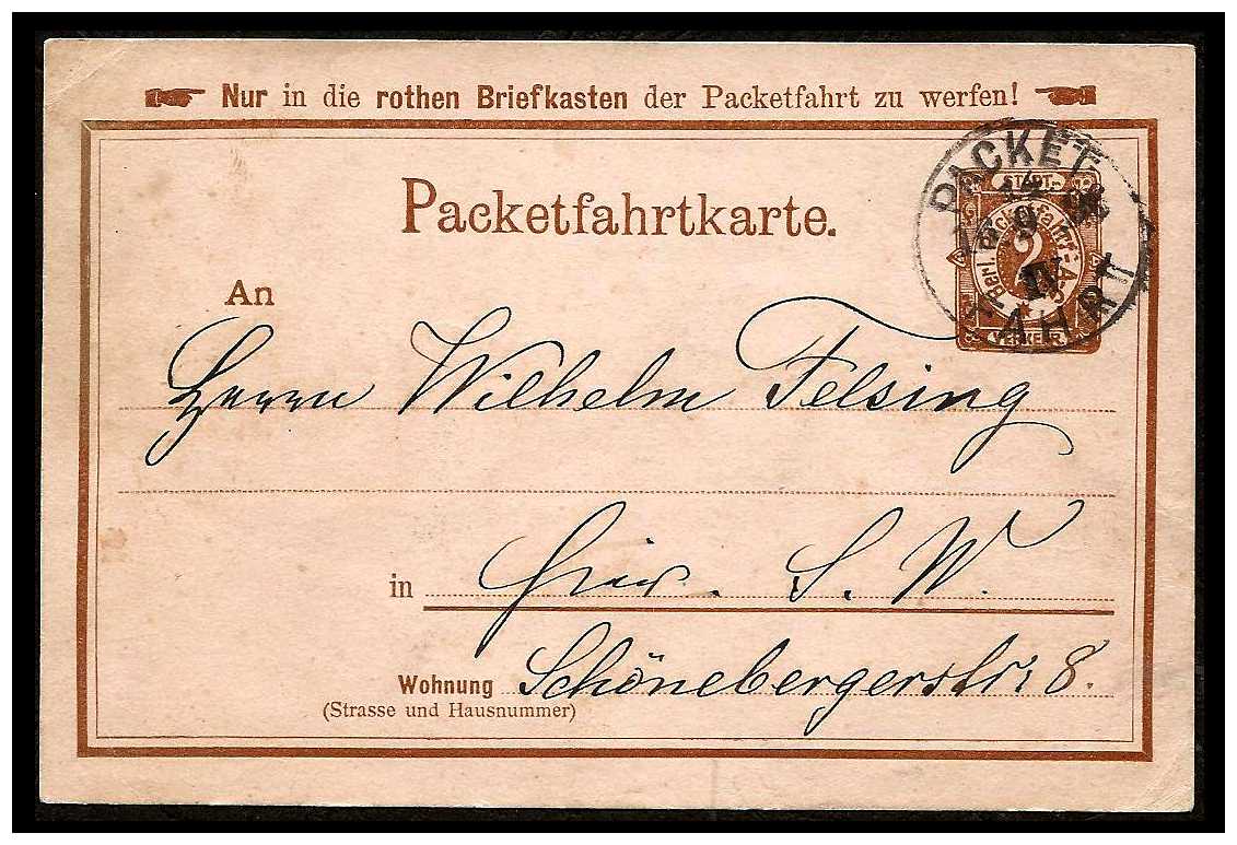 1895 Germany Private Mail Berlin Mi B MzE PC 52 obv