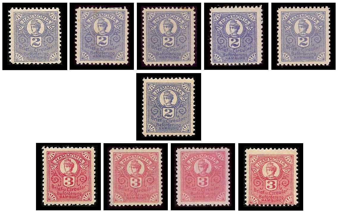 1895 Germany Private Mail Hamburg Mi E 49/50 collection 01