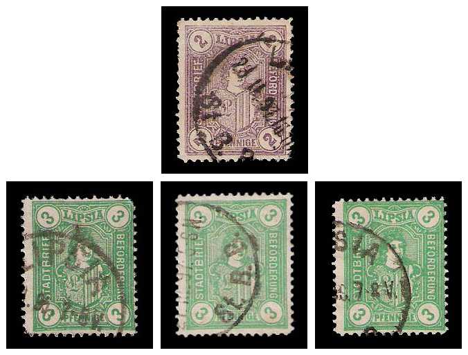 1895 Germany Private Mail Leipzig Mi F 17/18 collection 01