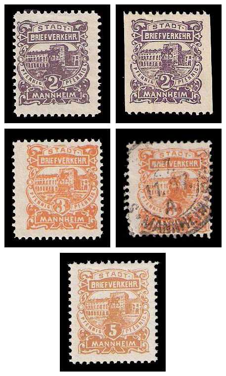 1895/1896 Germany Private Mail Mannheim Mi C 6/9 collection 01