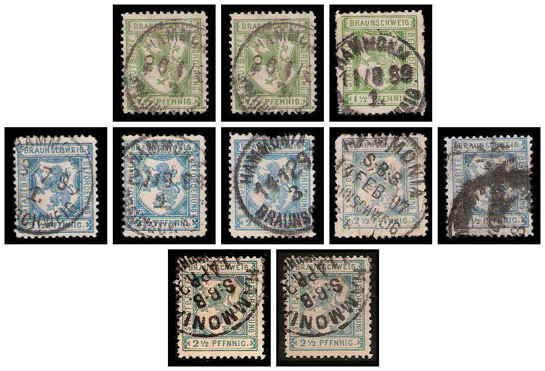 6.1895 Germany Private Mail Brauschweig Mi 67/69 collection 01