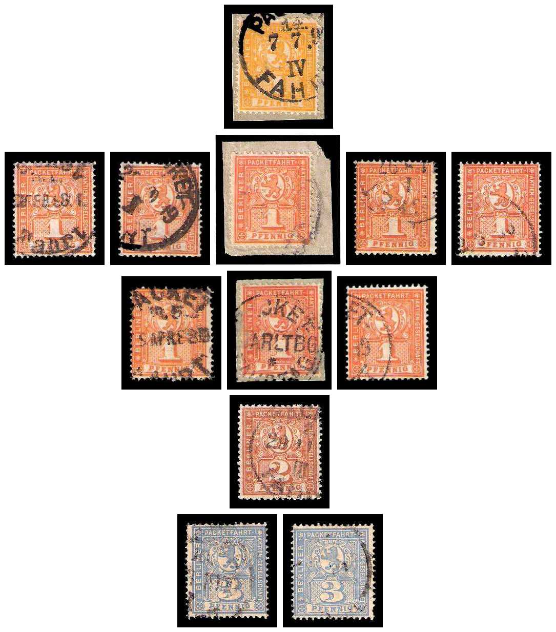1896/1900 Germany Private Mail Berlin Mi B 64/73 collection 01