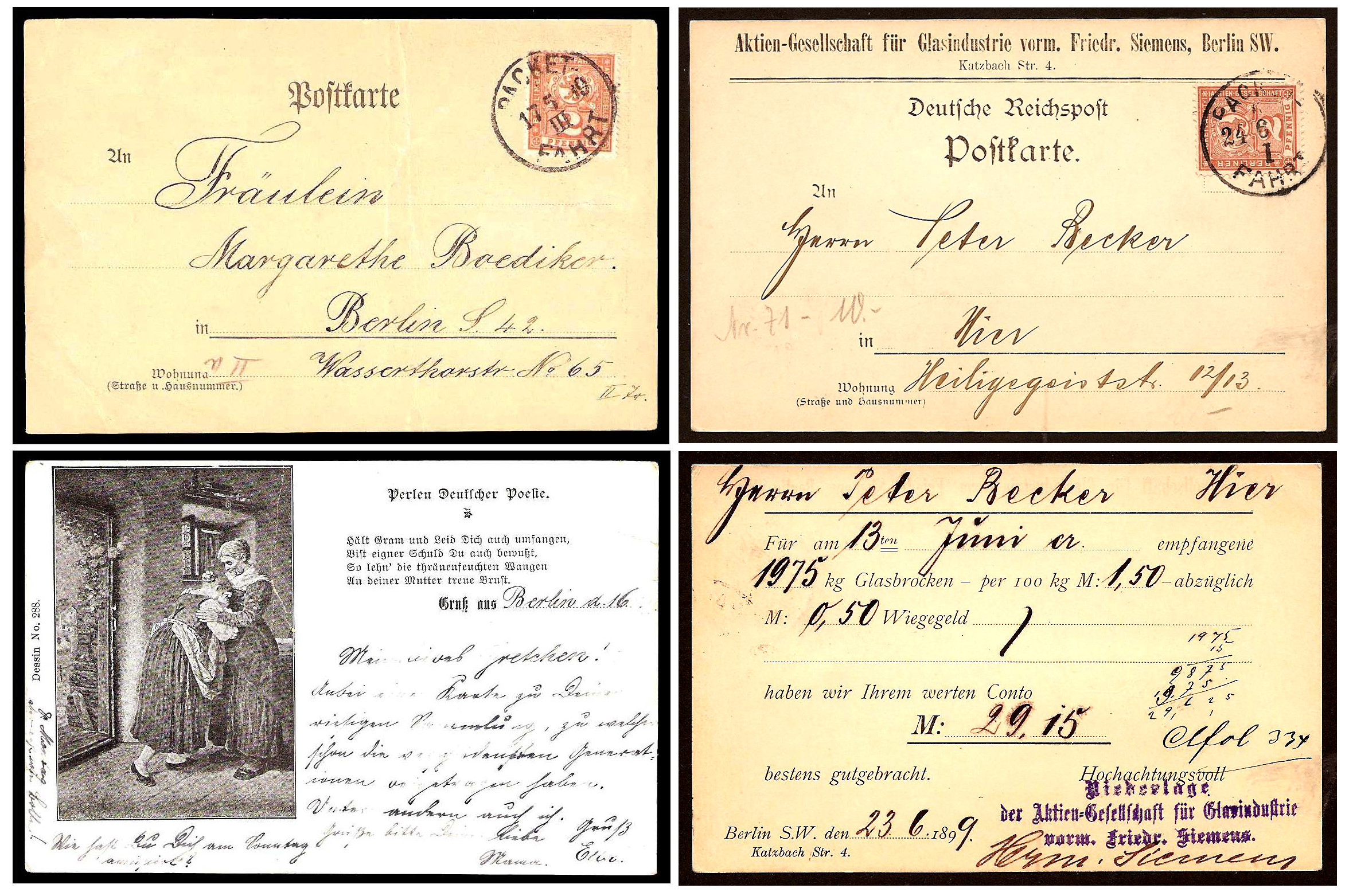 1896/1900 Germany Private Mail Berlin Mi B 64/73 collection 05