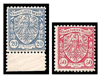 4.1896 Germany Private Mail Frankfurt a.M. Mi E 2/3