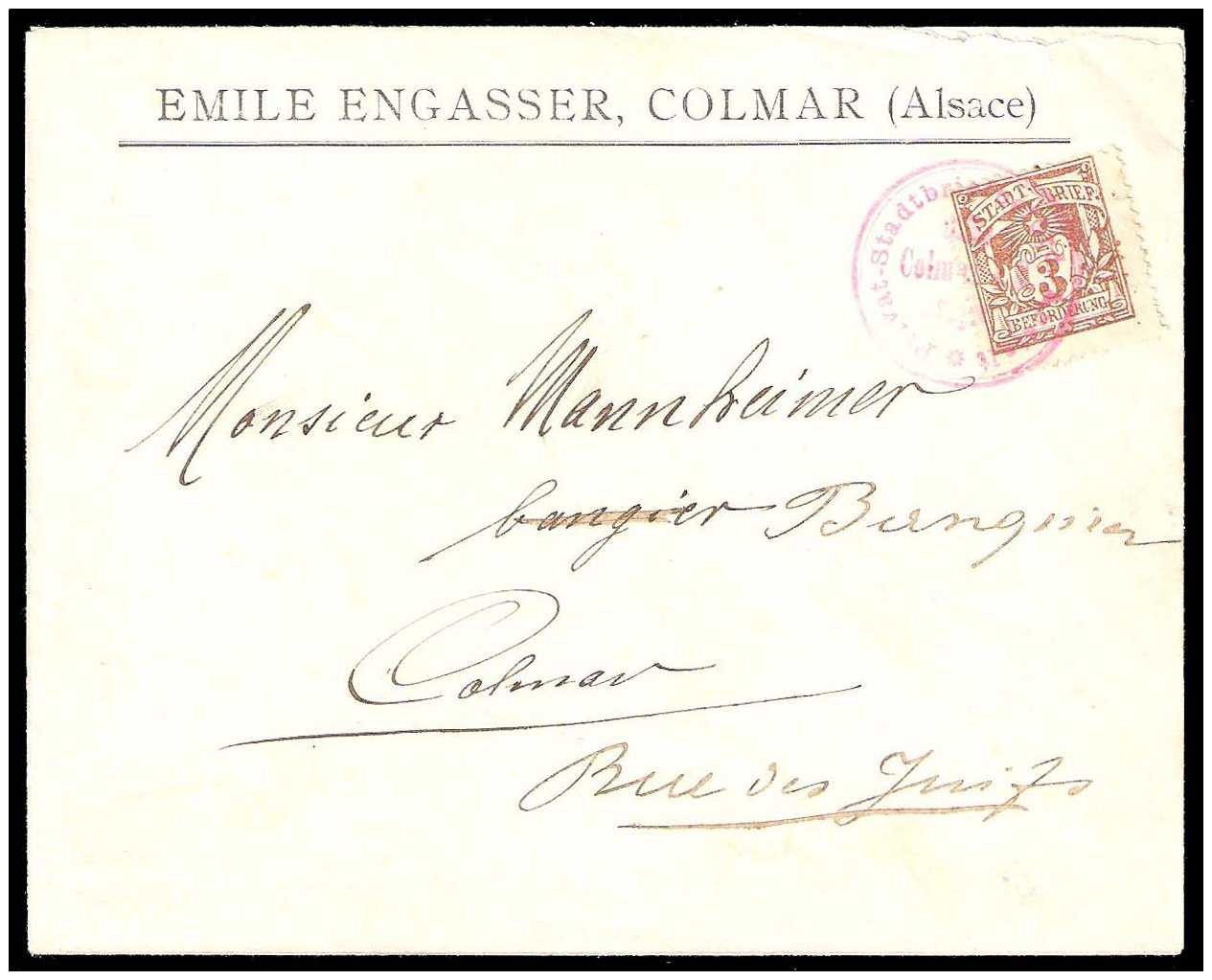 5.1896 Germany Private Mail Colmar Mi 1 collection 03