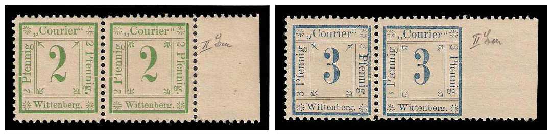 7.1896 Germany Private Mail Wittenberg Mi 1/2