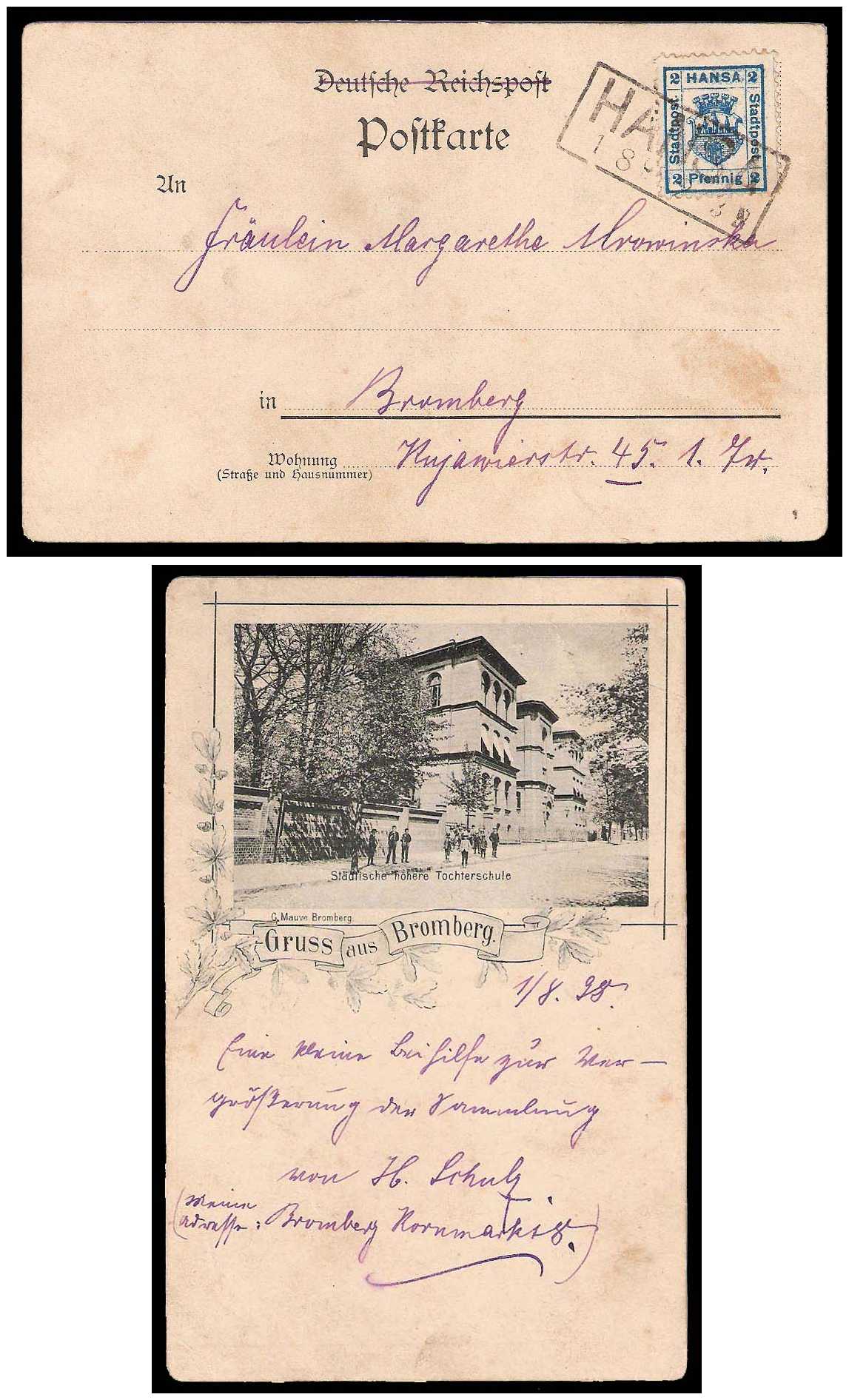 1897 Germany Private Mail Bromberg Mi 6/7 collection 02