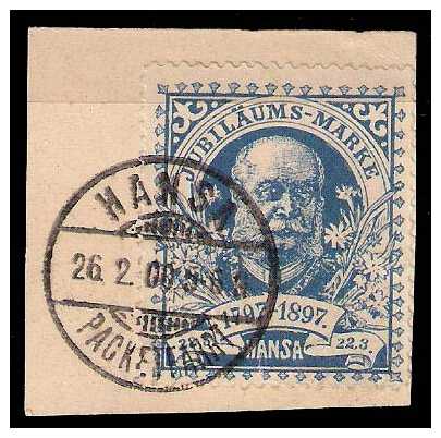 3.1897 Germany Private Mail Posen Mi 5