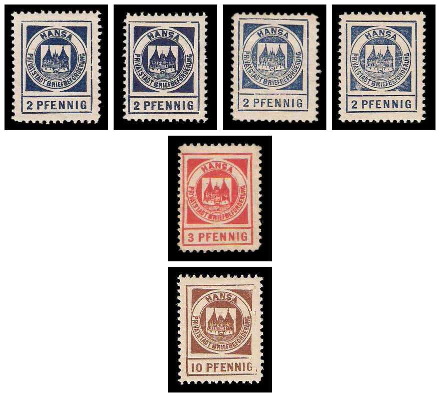 9.1897 Germany Private Mail Lübeck Mi B 5/7 collection 01