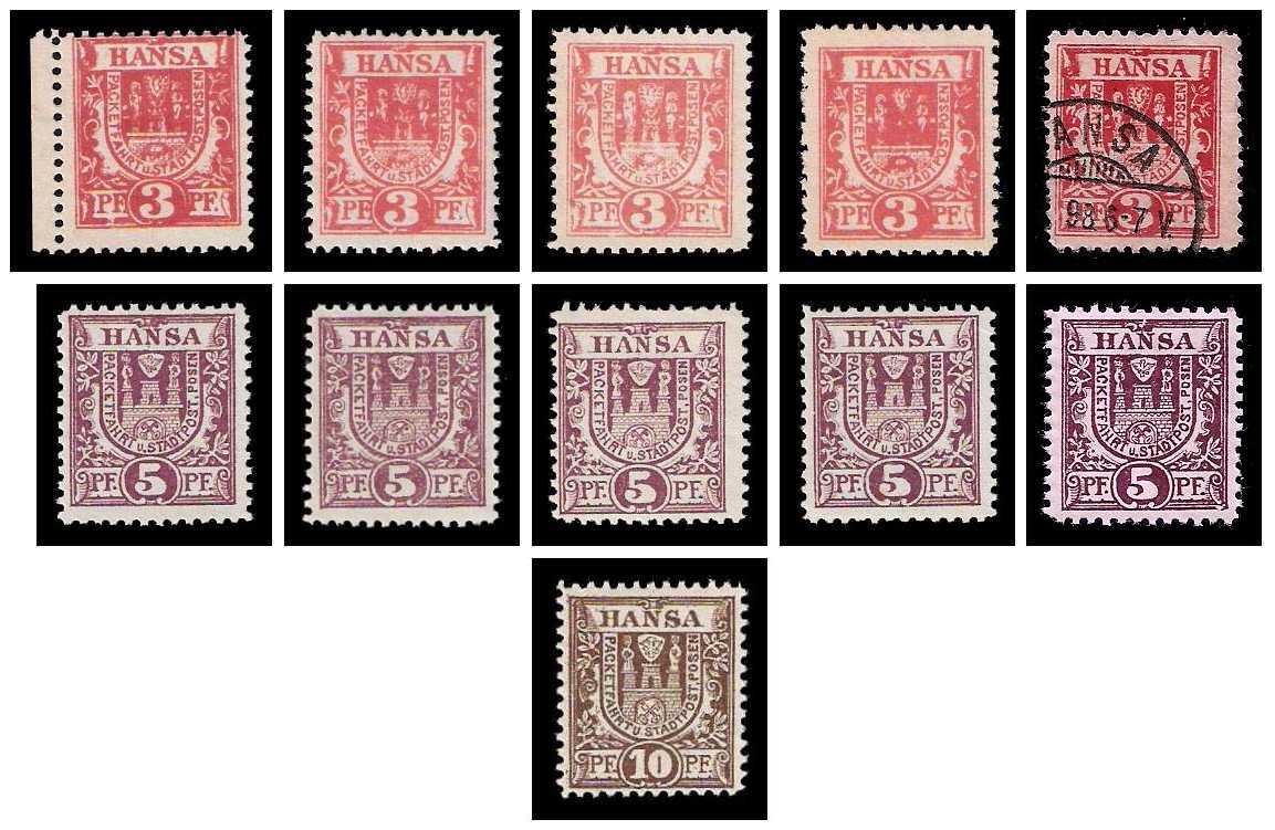11.1897 Germany Private Mail Posen Mi 7/10 collection 01