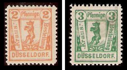 1898 Germany Private Mail Düsseldorf Mi B 12/13