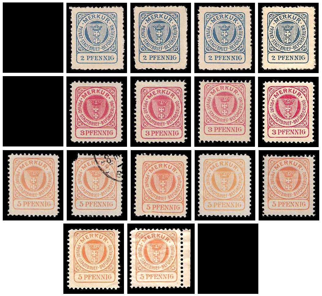 1898 Germany Private Mail Danzig Mi C 4/6 collection 01