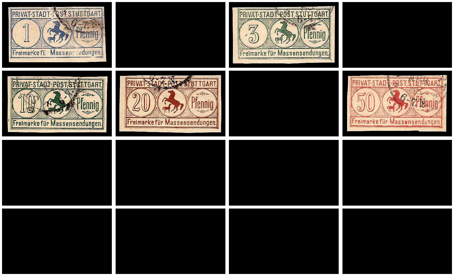 1898 Germany Private Mail Stuttgart Mi 56/71 collection 01