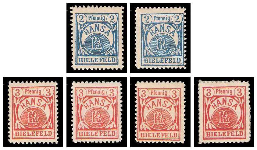 1899 Germany Private Mail Bielefeld Mi 1/2 collection 01