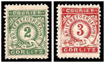 1899 Germany Private Mail Görlitz Mi B 7-8