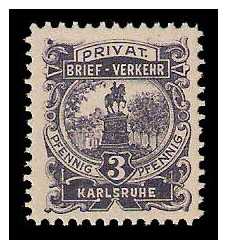 1899 Germany Private Mail Karlsruhe Mi C 10