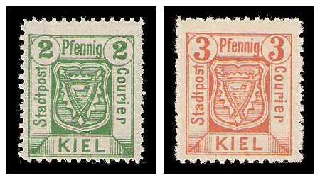 1899 Germany Private Mail Kiel Mi A 11/12