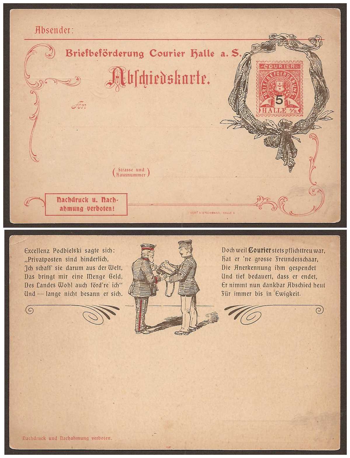 3.1900 Germany Private Mail Halle a.S. Müller A P18