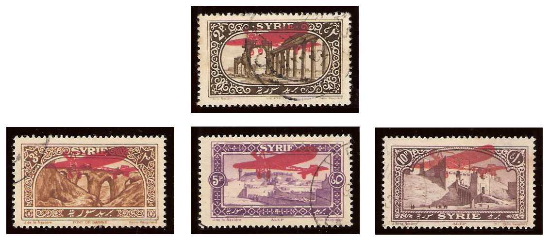 1.5.1925 Syria, French Administration, League of Nations Mandate Airpost Mi 280/283 o